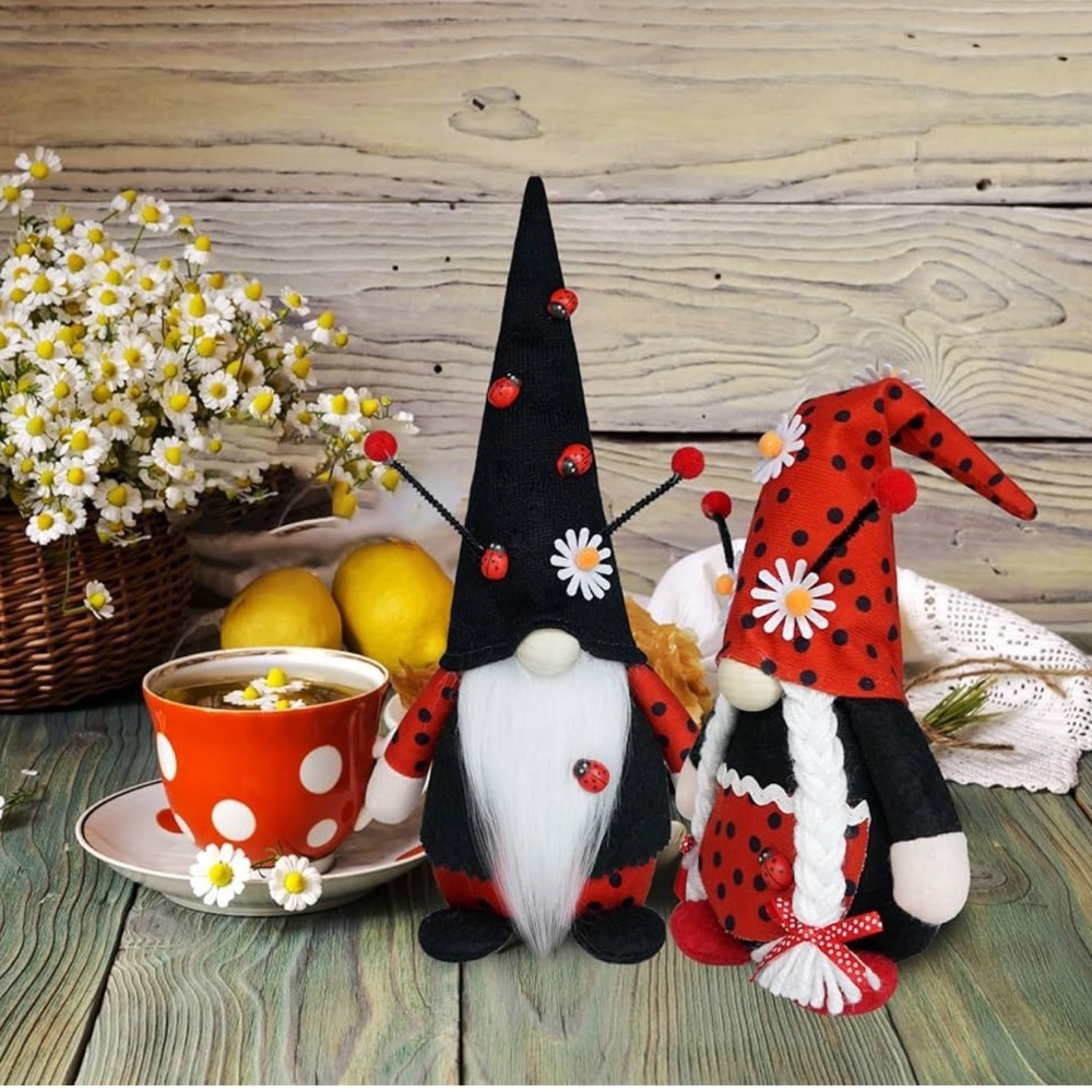 2Pack Spring Ladybug Gnomes Decorations - Picture 4 of 6
